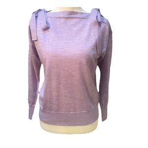 J.Crew NWT Merino Wool Tie Shoulder Sweater S Lilac Quiet Luxury Soft Girl Bow